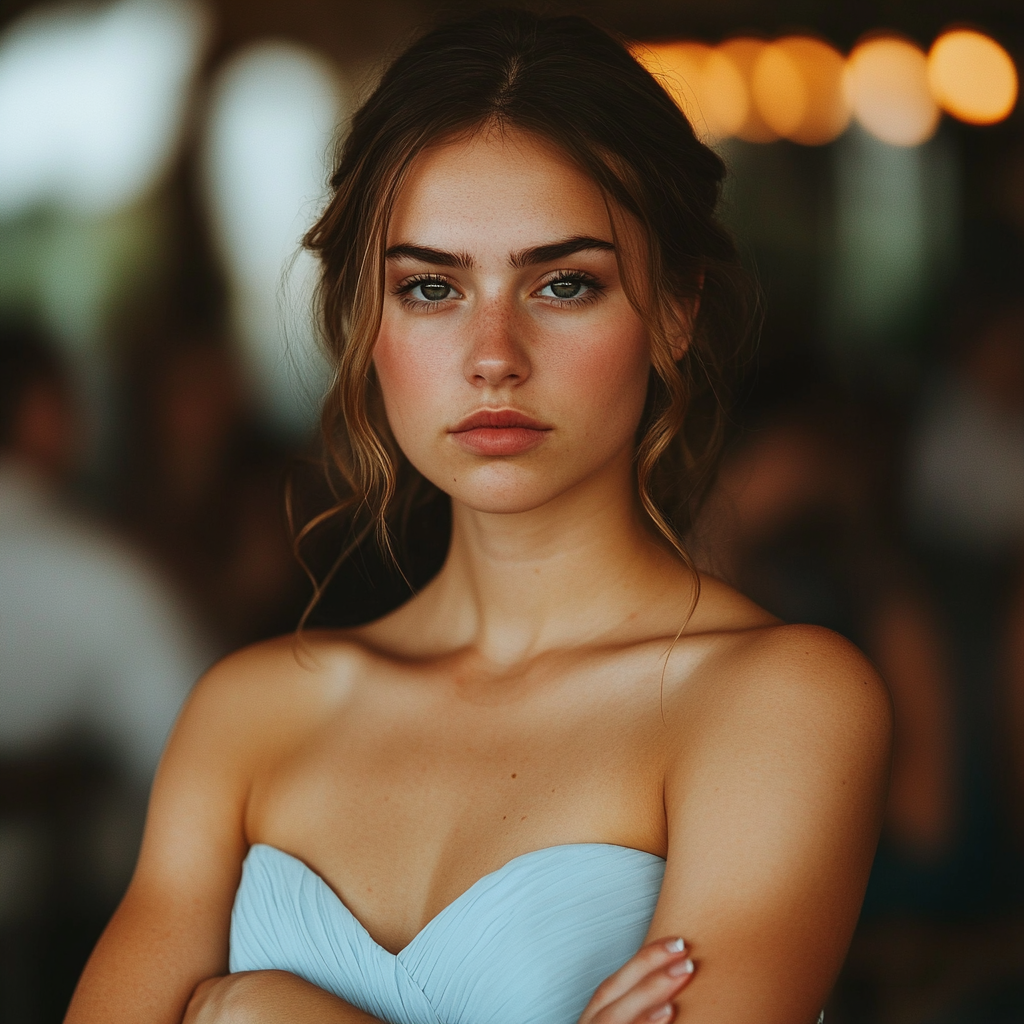 A serious woman standing with her arms folded | Source:  no source