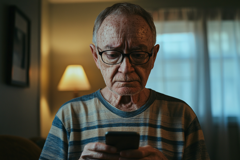 An older man holding a phone | Source: no source