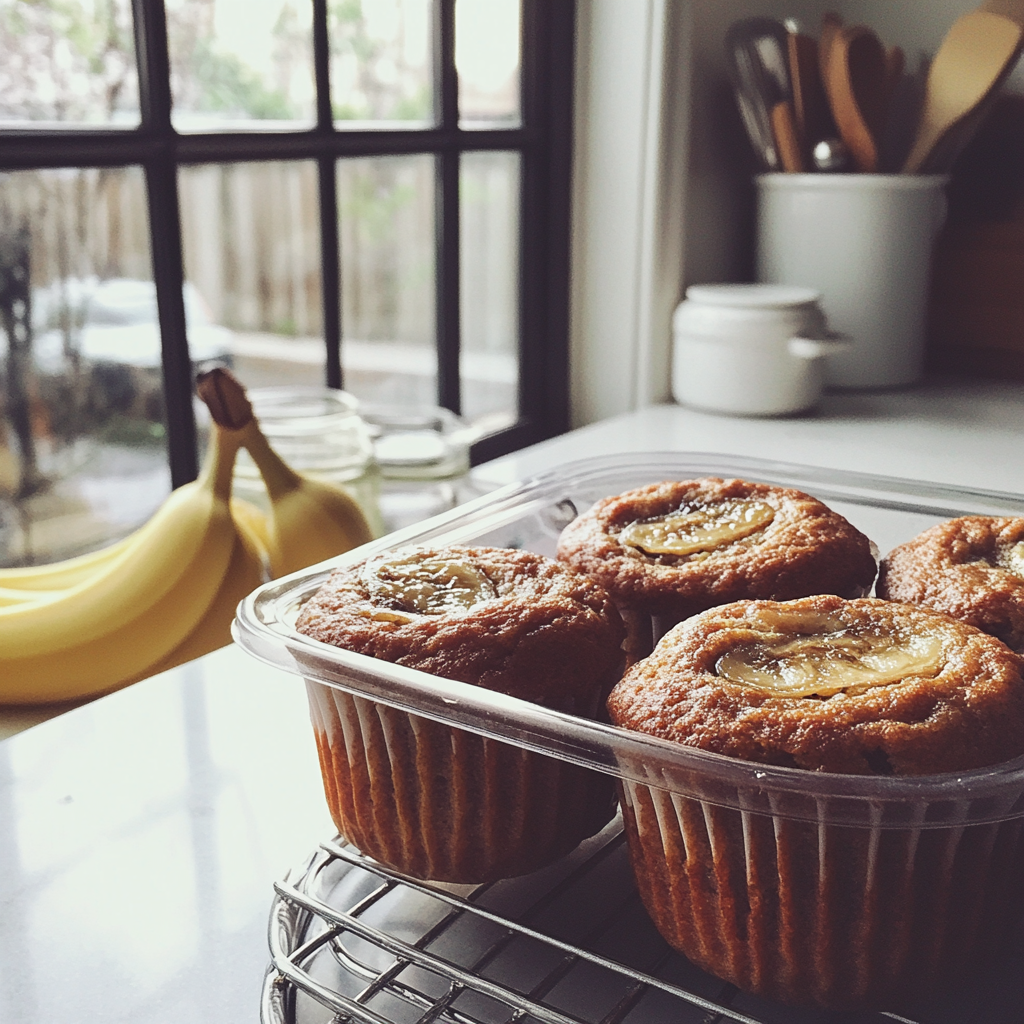 A container of banana muffins | Source: No source