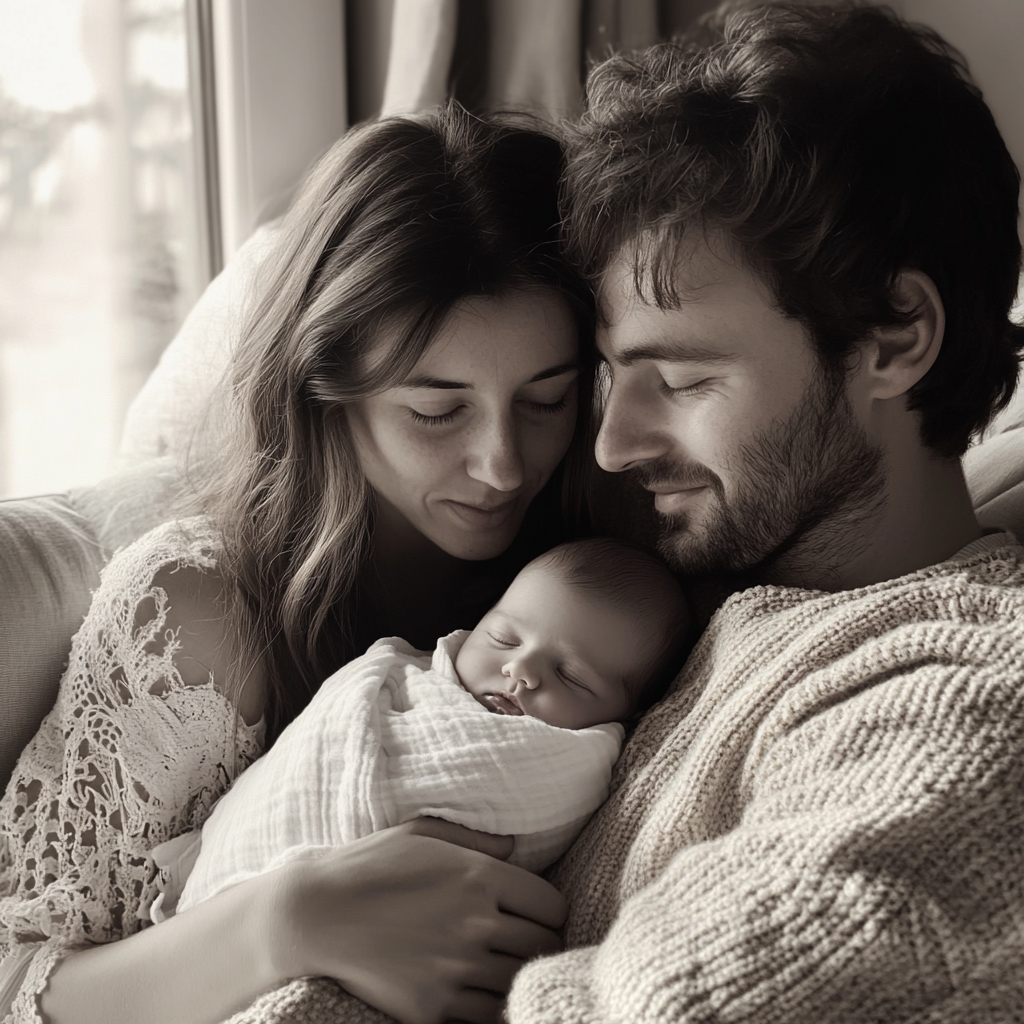 Couple bonding with their newborn baby | Source: No source