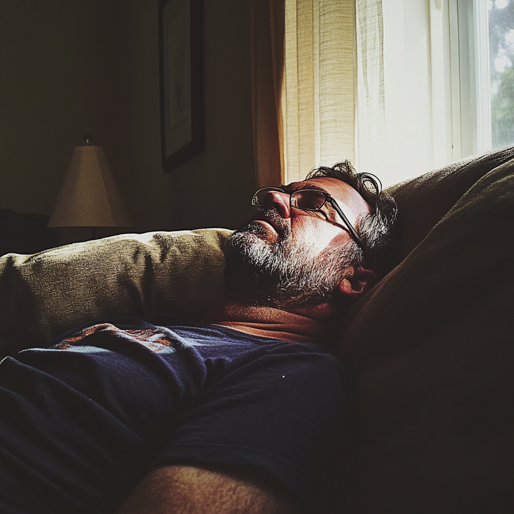 A man sitting on a couch | Source: No source