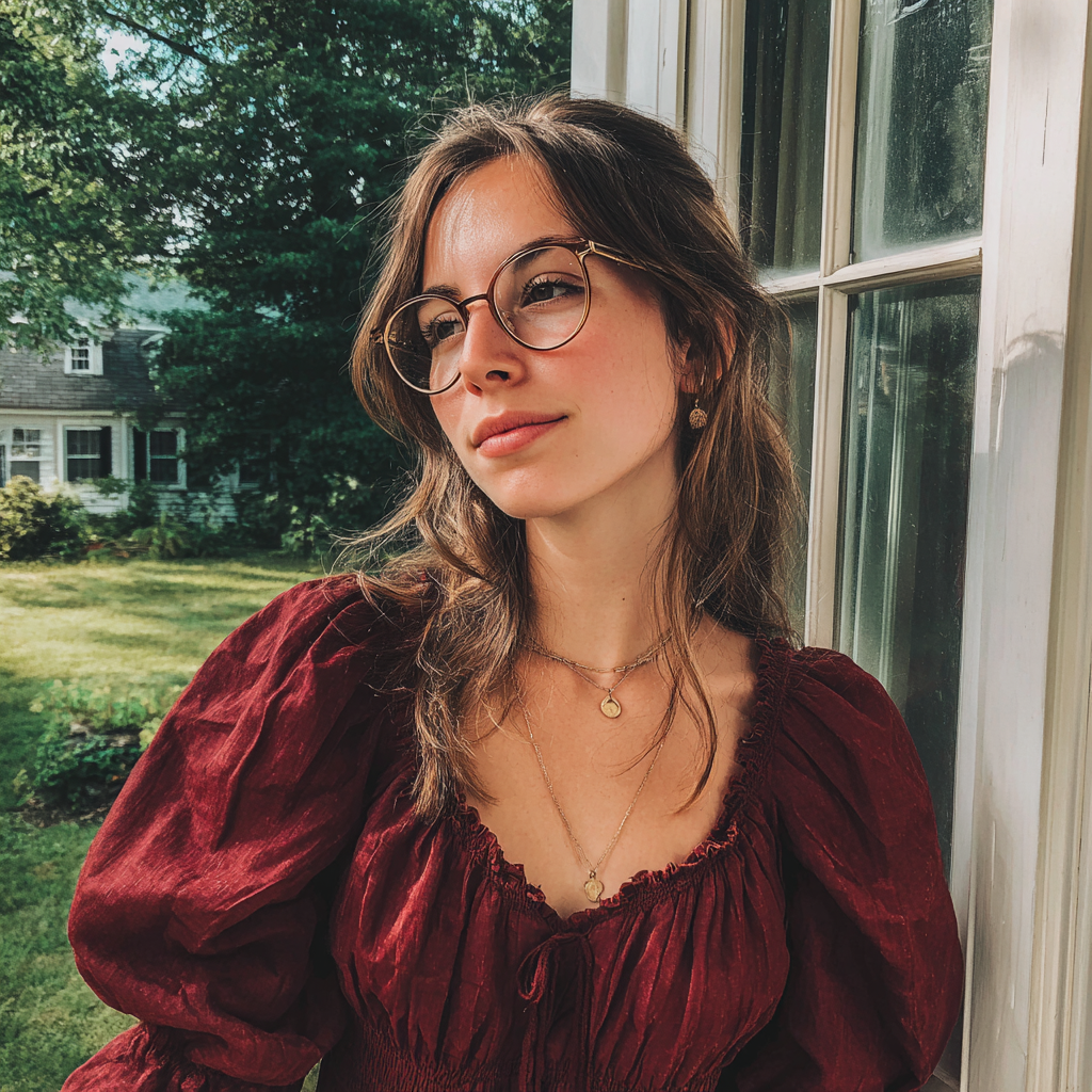 A woman wearing a maroon dress | Source: no source