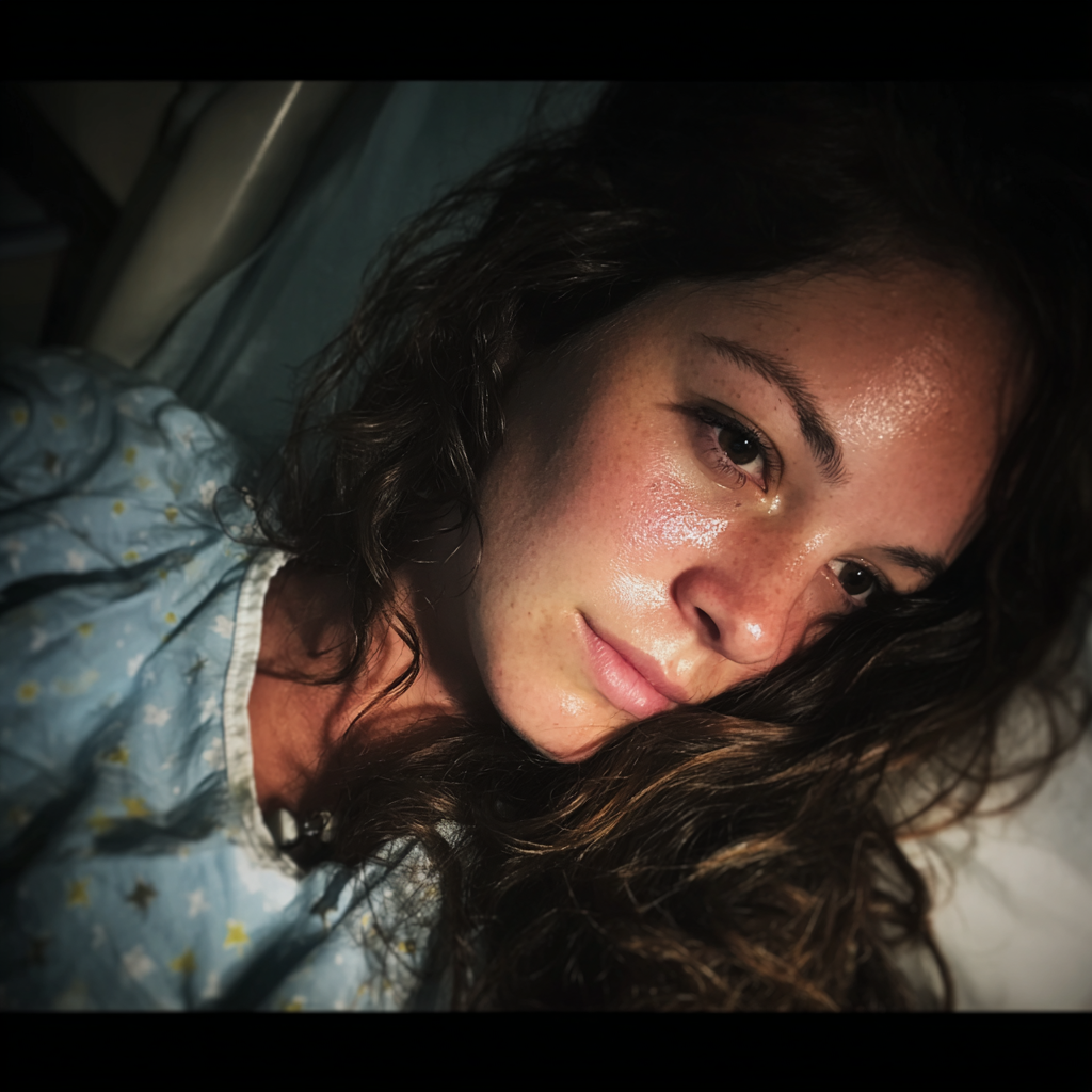 A woman leaning to her side in a hospital bed | Source: no source