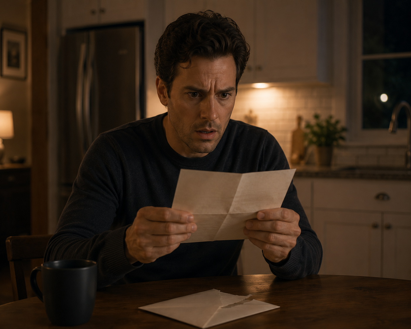 Man looking surprised while reading a letter | Source: No source