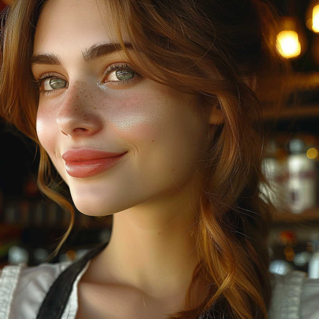 A waitress with a mischievous glint in her eyes | Source: No source