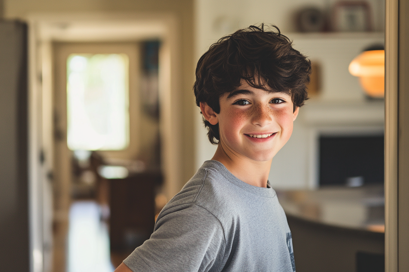 A teen boy grinning | Source: no source
