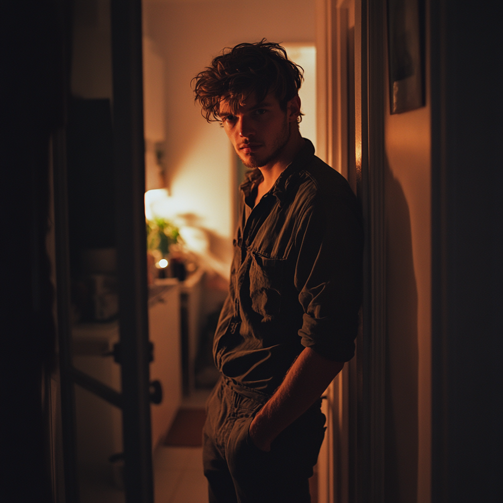 A confident man in his doorway | Source: no source