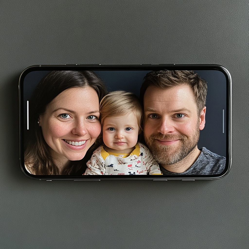 Screen saver of a family of three | Source: No source
