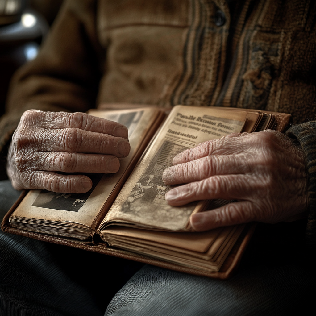 An older man holding a photo album | Source: No source