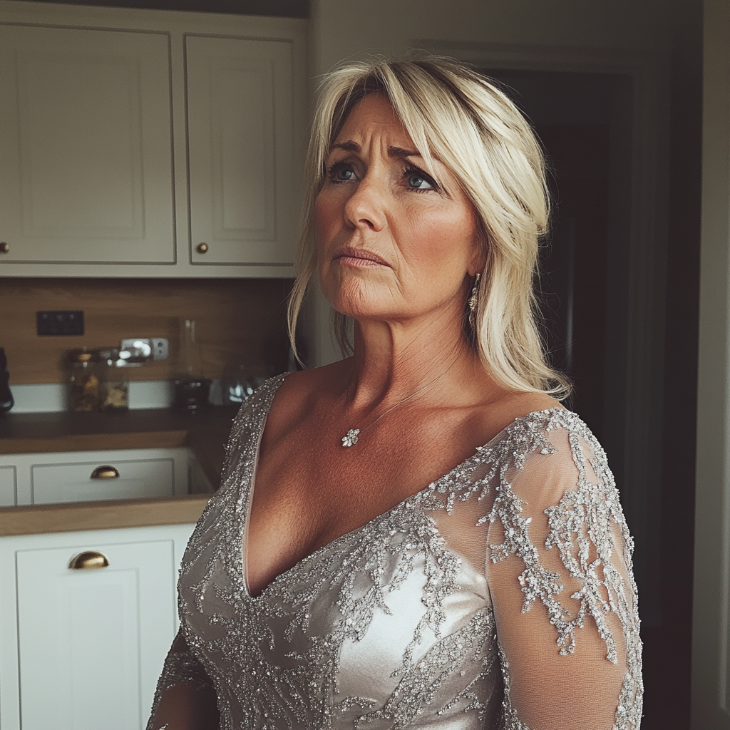 An upset woman standing in a kitchen | Source: No source