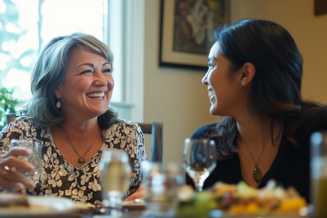 A mother and daughter having dinner together | Source: no source