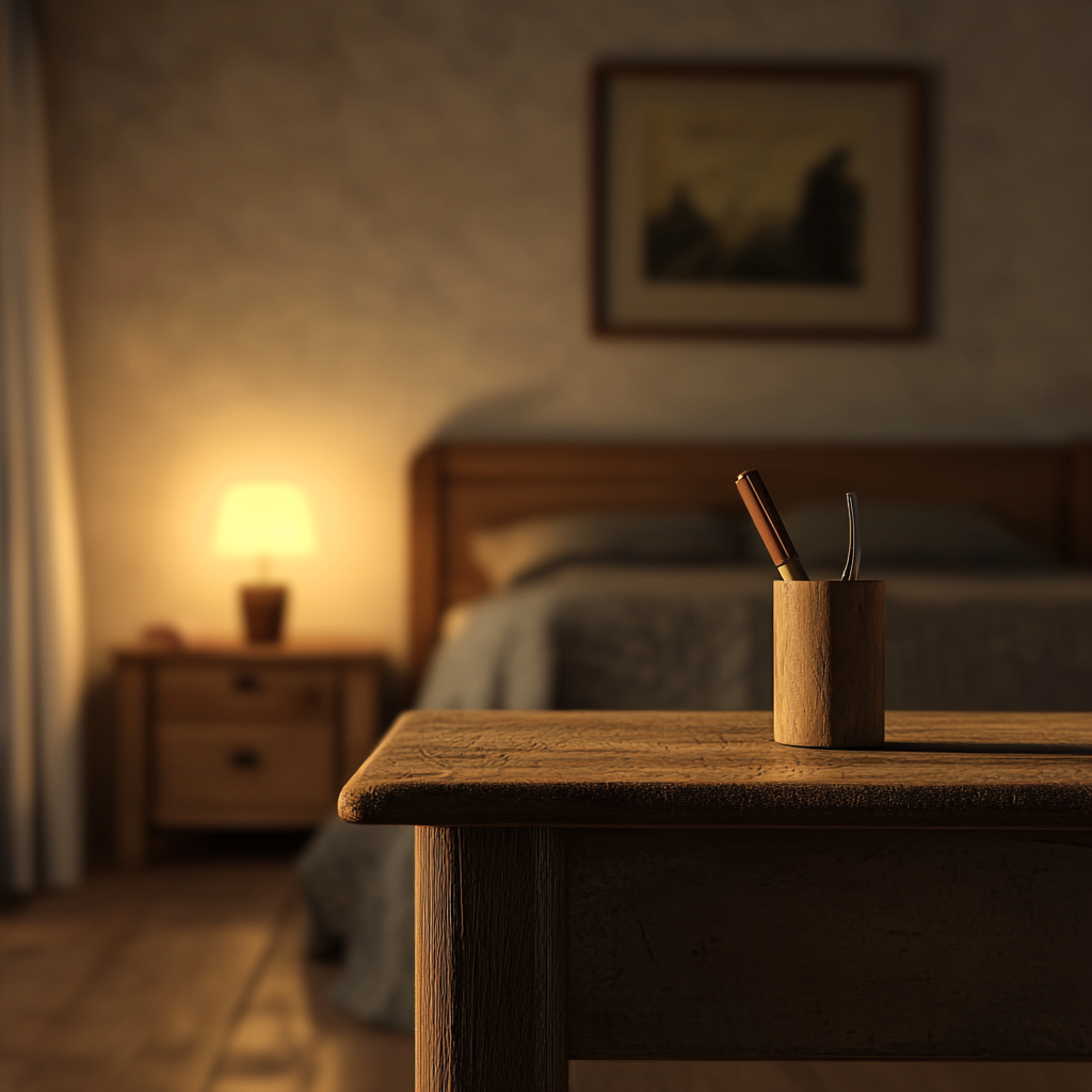 A desk in a bedroom | Source: No source