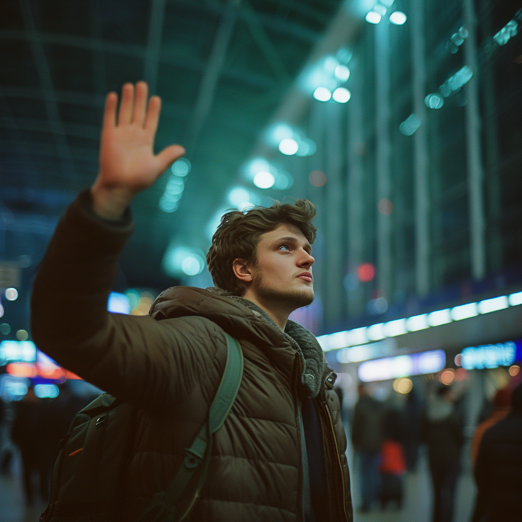 A man waving his hand dismissively | Source: No source