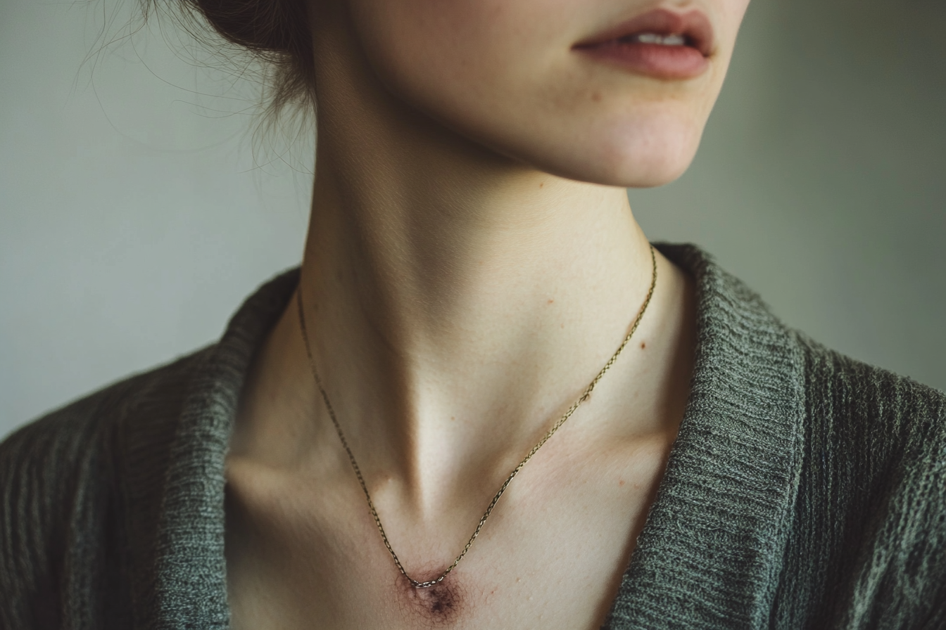 A woman with a scar below her clavicle | Source: no source