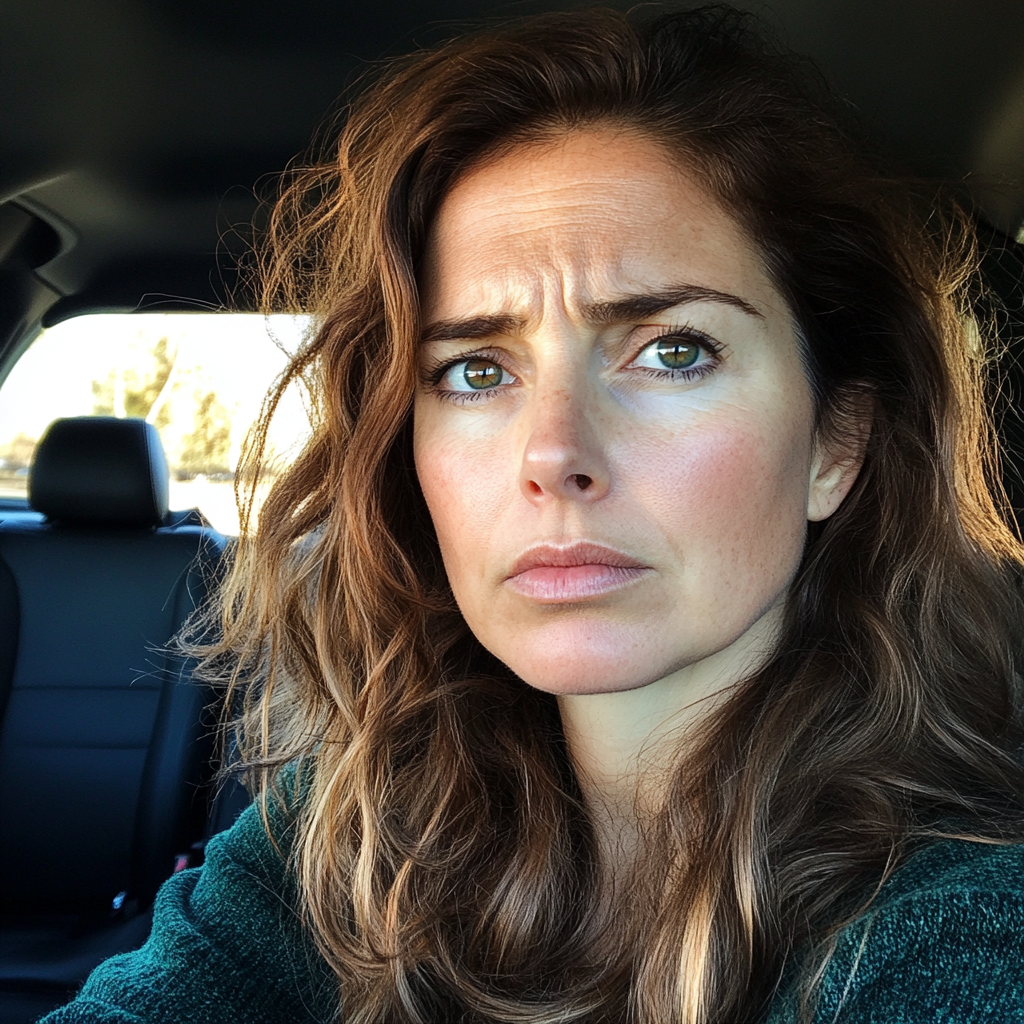 An upset woman driving a car | Source: no source