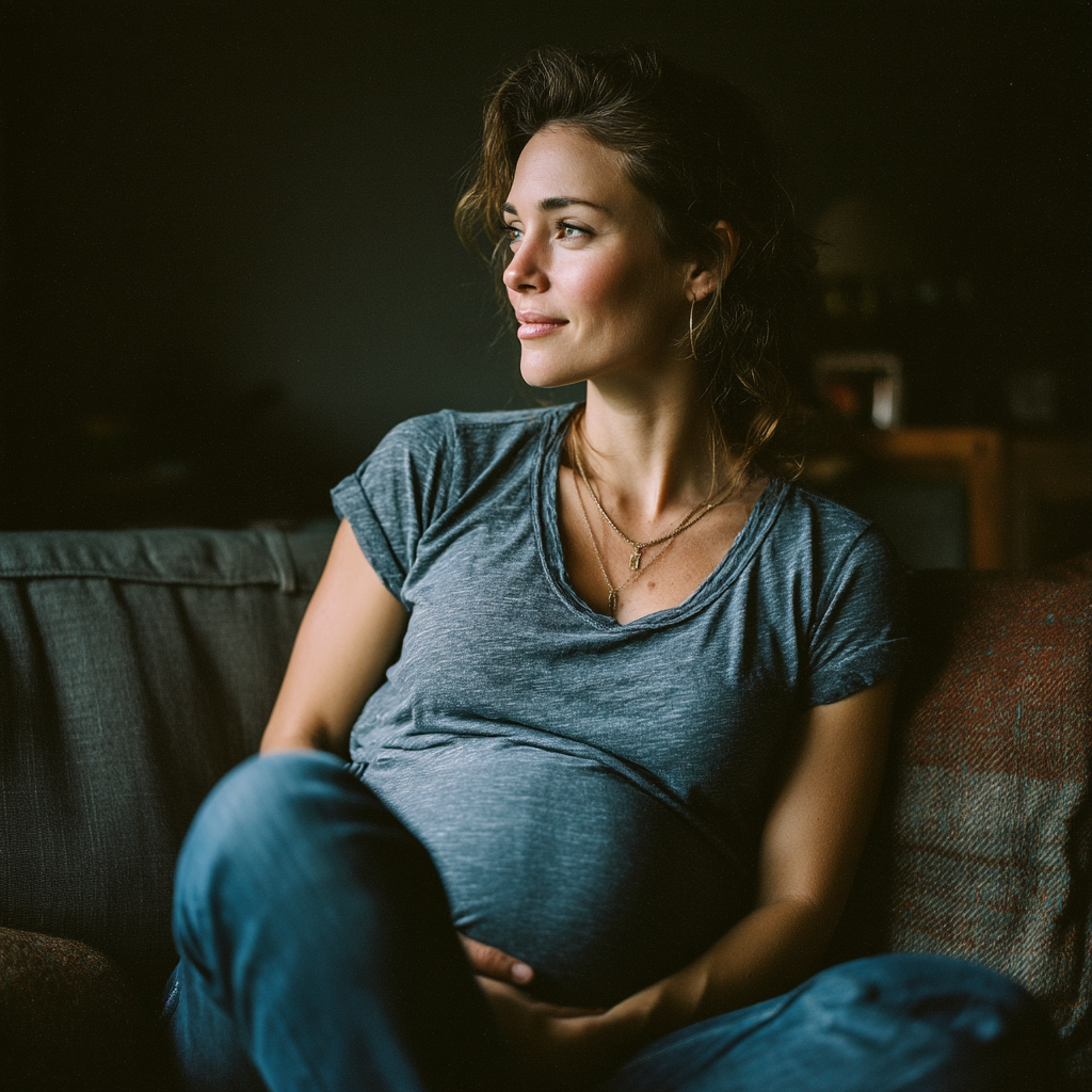 A happy and pregnant woman | Source: no source