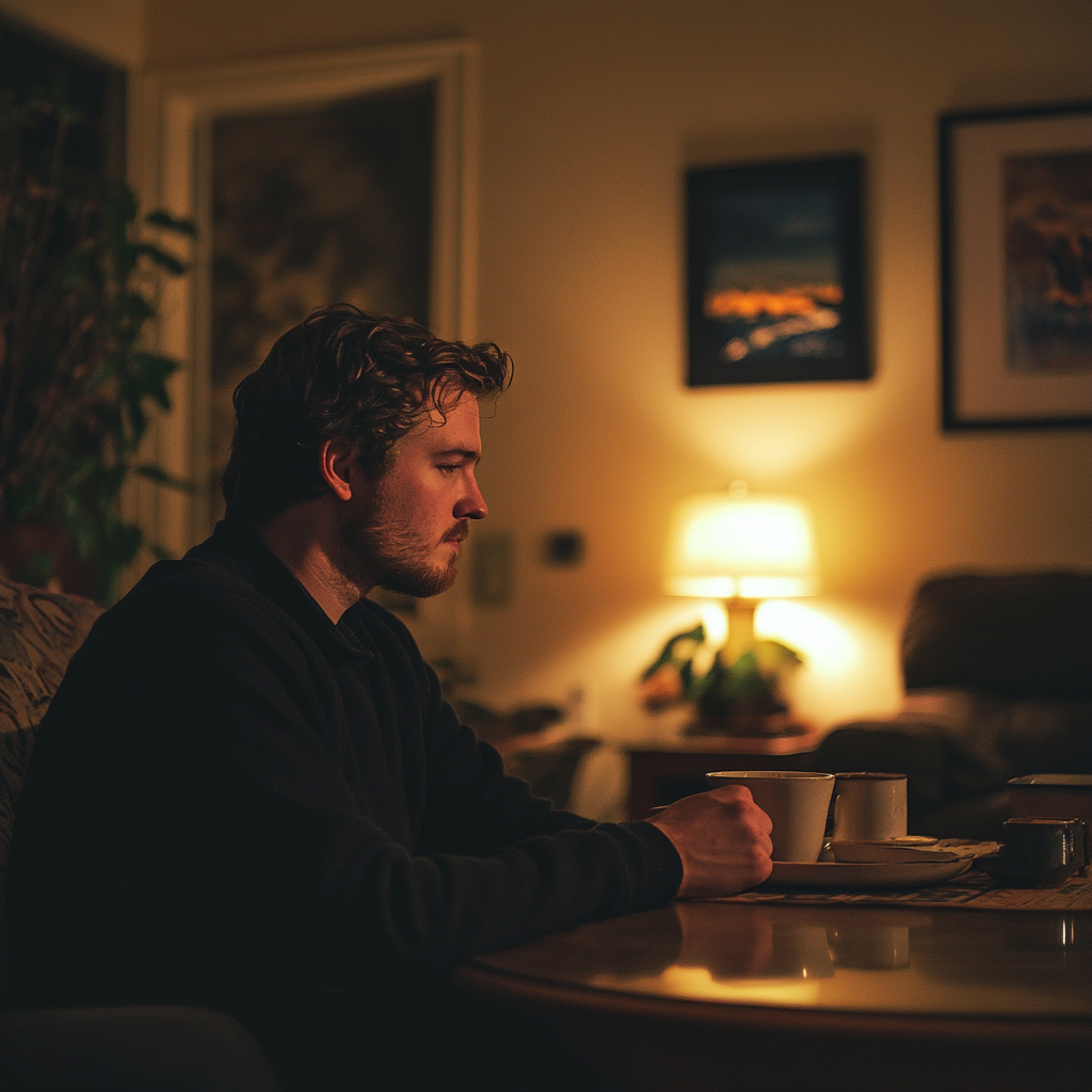 A thoughtful man in his living room | Source: no source