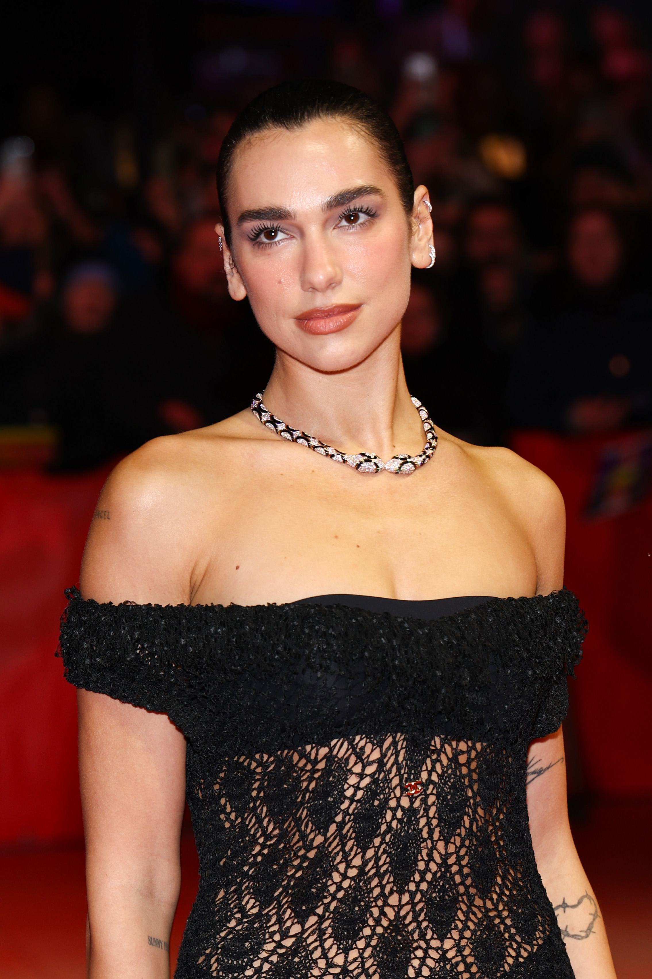 Dua Lipa at the "Rosebush Pruning" premiere during the 76th Berlinale International Film Festival Berlin on February 14, 2026, in Berlin, Germany. | Source: Getty Images