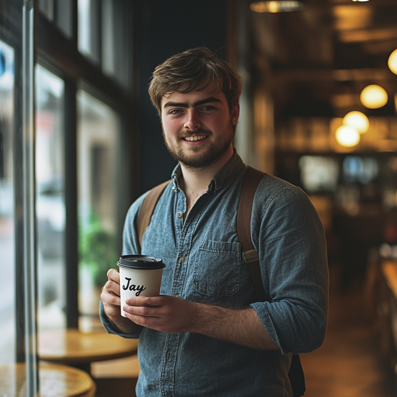 A man picking up coffee | Source: No source