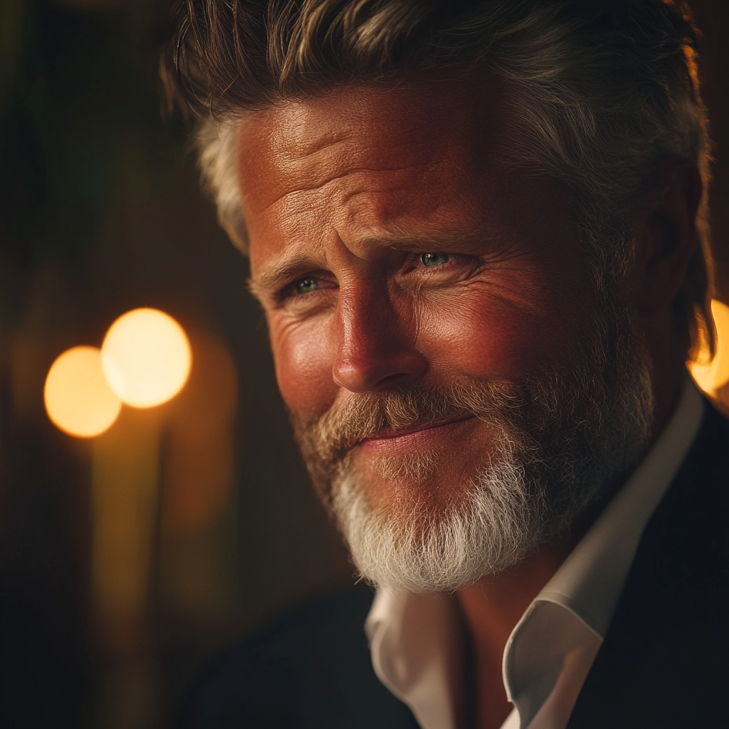 An older man looking at someone and smiling | Source: No source