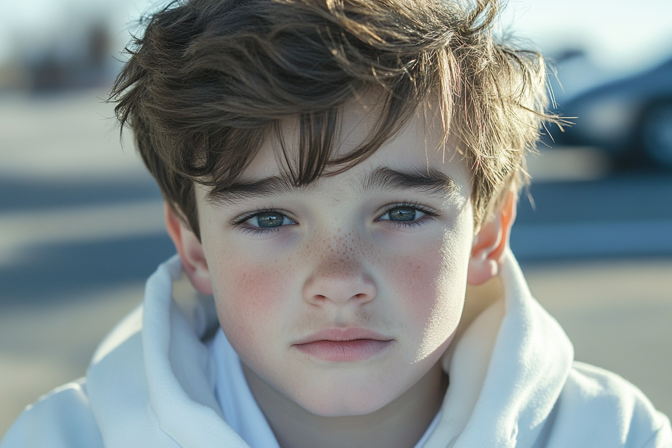 A boy looking straight ahead | Source: No source