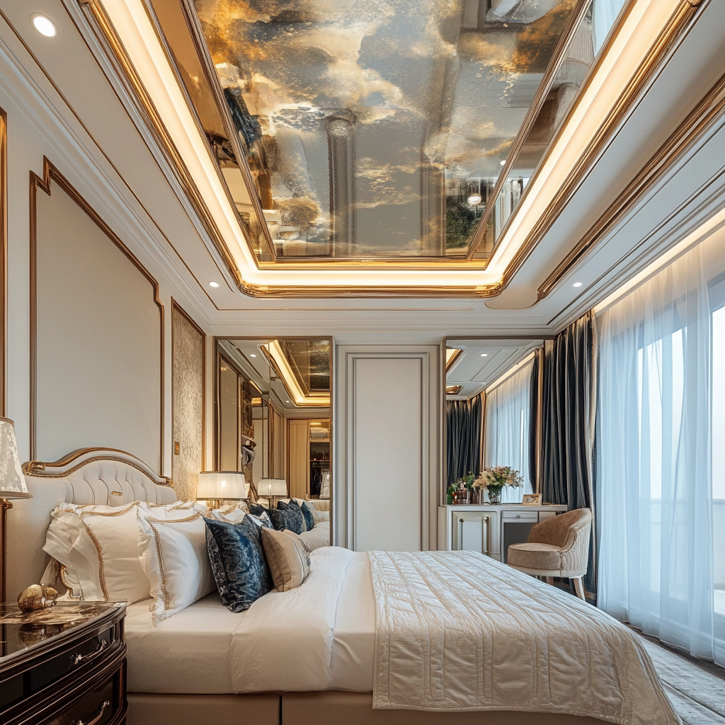 A ceiling mirror installed in a bedroom | Source: no source