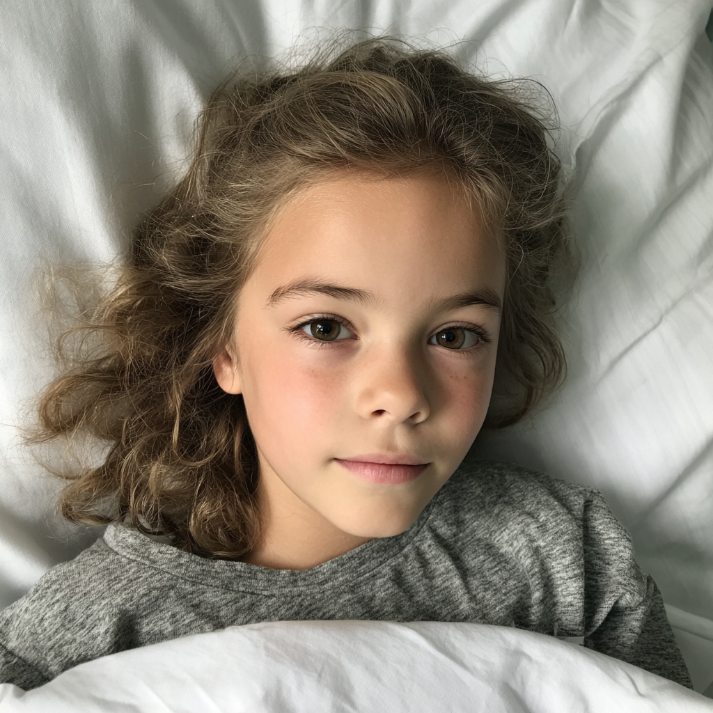 A little girl lying in a hospital bed | Source: no source