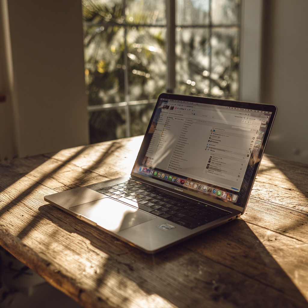 An open laptop on a table | Source: No source