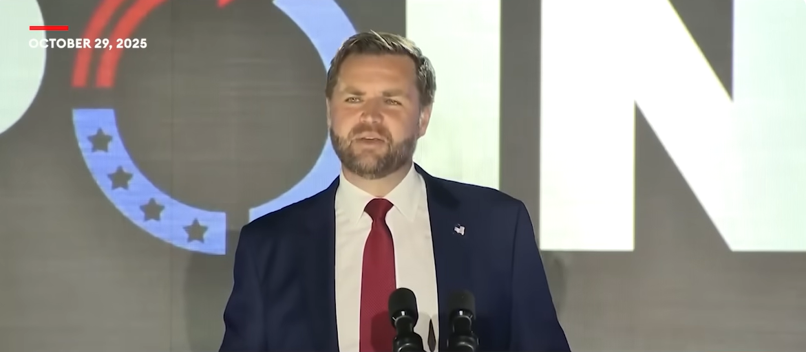 JD Vance explains the religious dynamics of his family at the Turning Point USA event. | Source: YouTube/ForbesBreakingNews