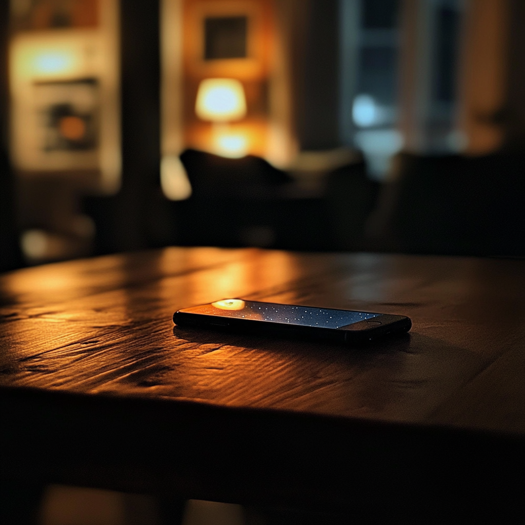 A cellphone on a table | Source: No source