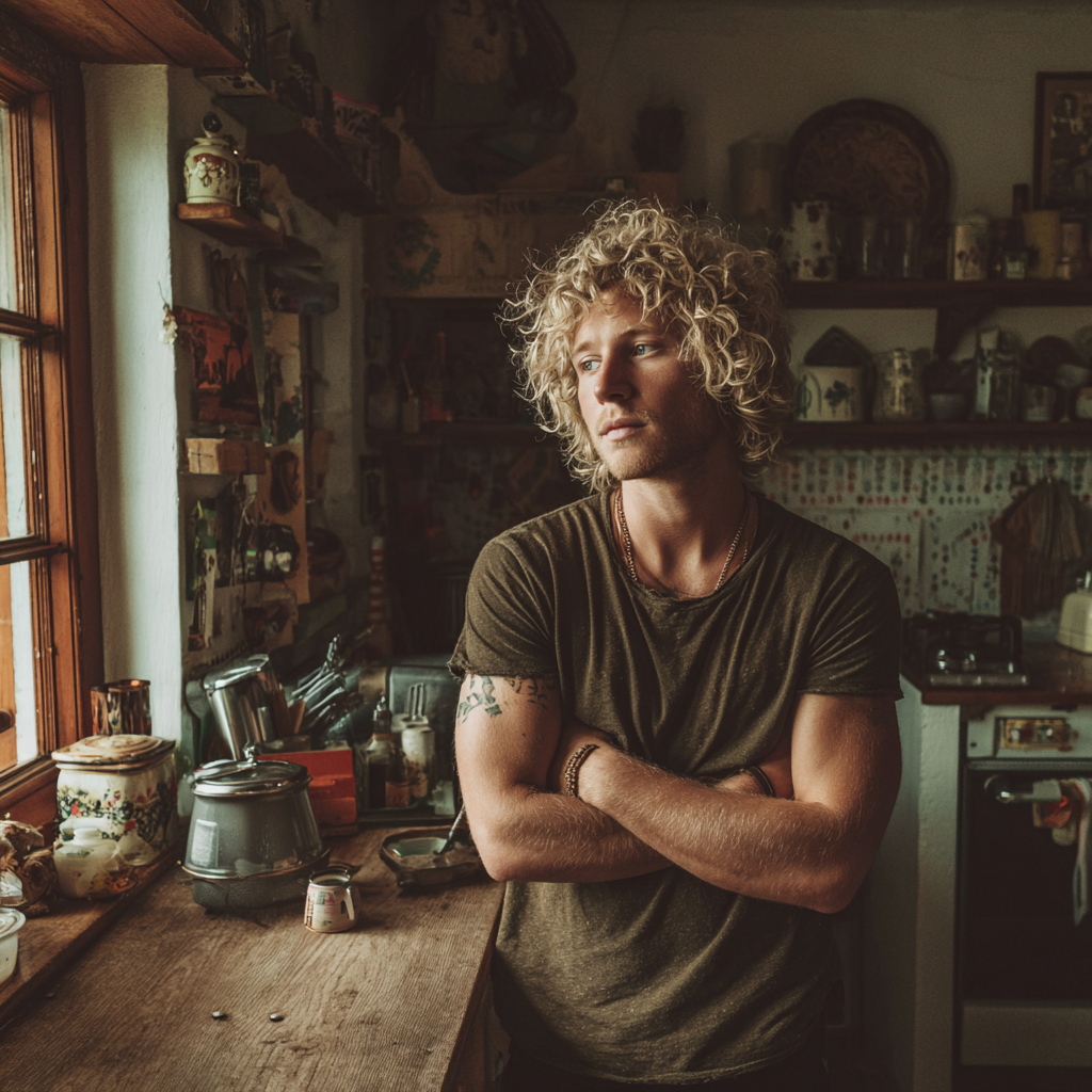 A man standing in a kitchen with folded arms | Source: no source