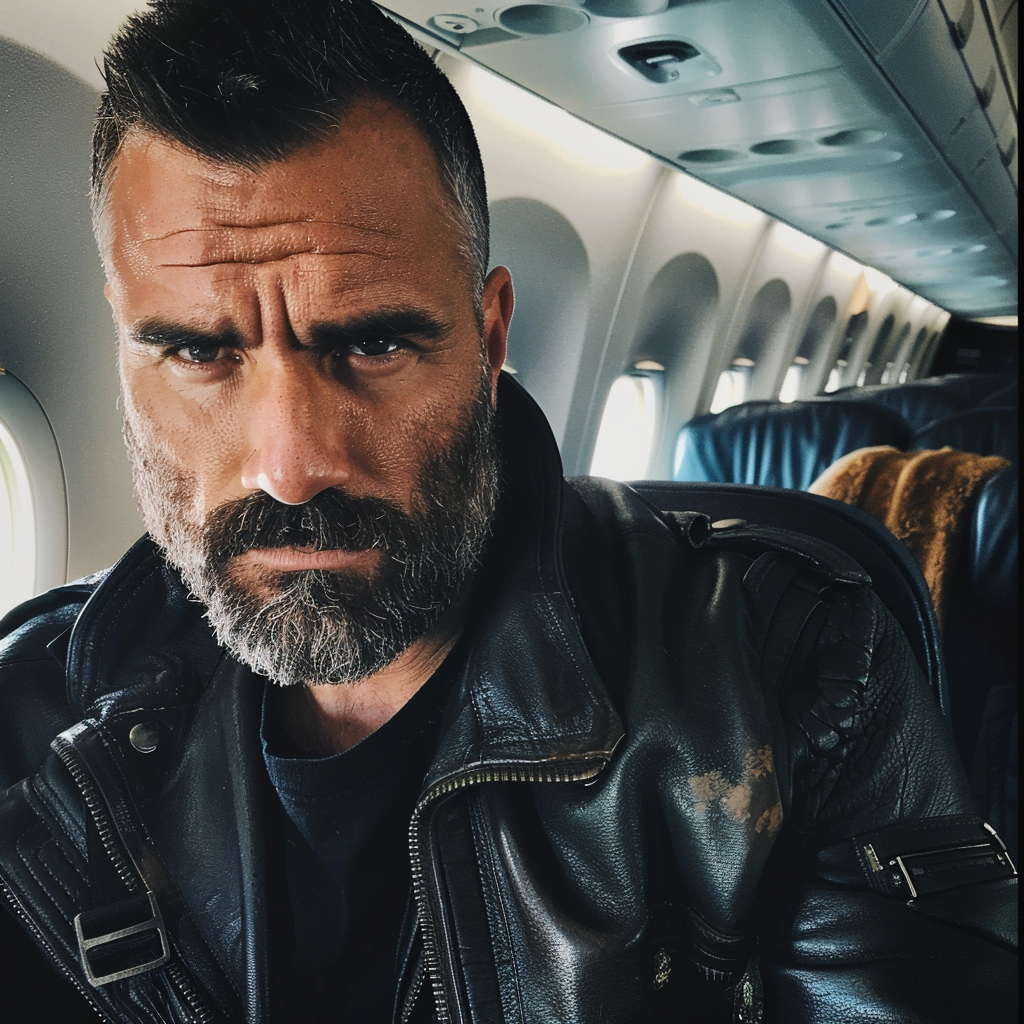 A man sitting in an airplane | Source: no source