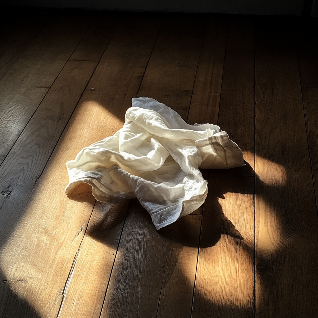 A crumpled napkin thrown onto the floor | Source: No source