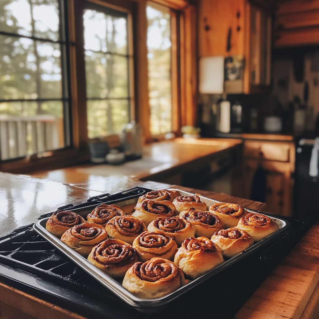 A tray of cinnamon buns | Source: No source
