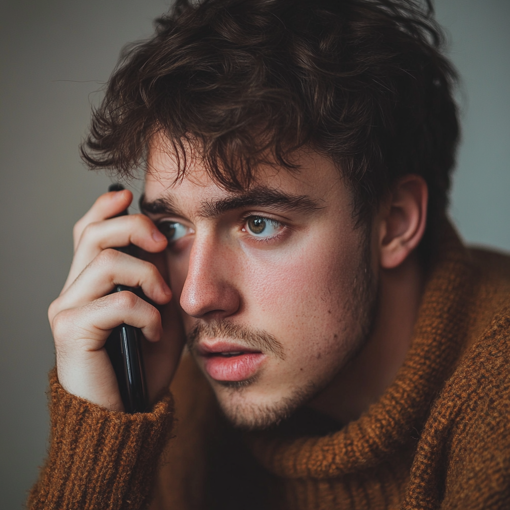 Emotional man on phone | Source: no source