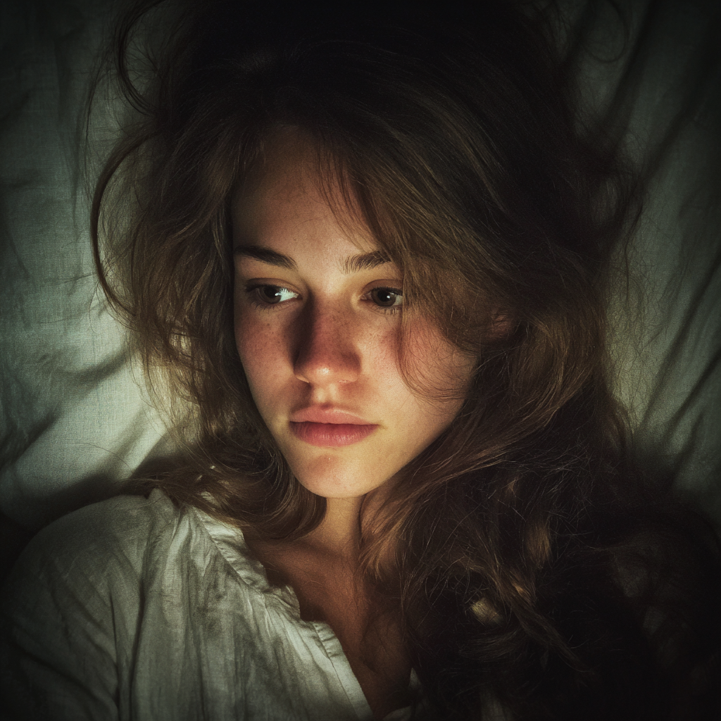 A young woman lying in bed | Source: no source