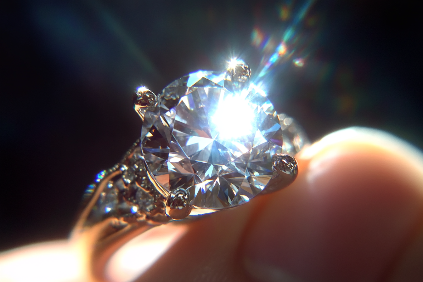 A diamond ring sparkling in sunlight | Source: No source