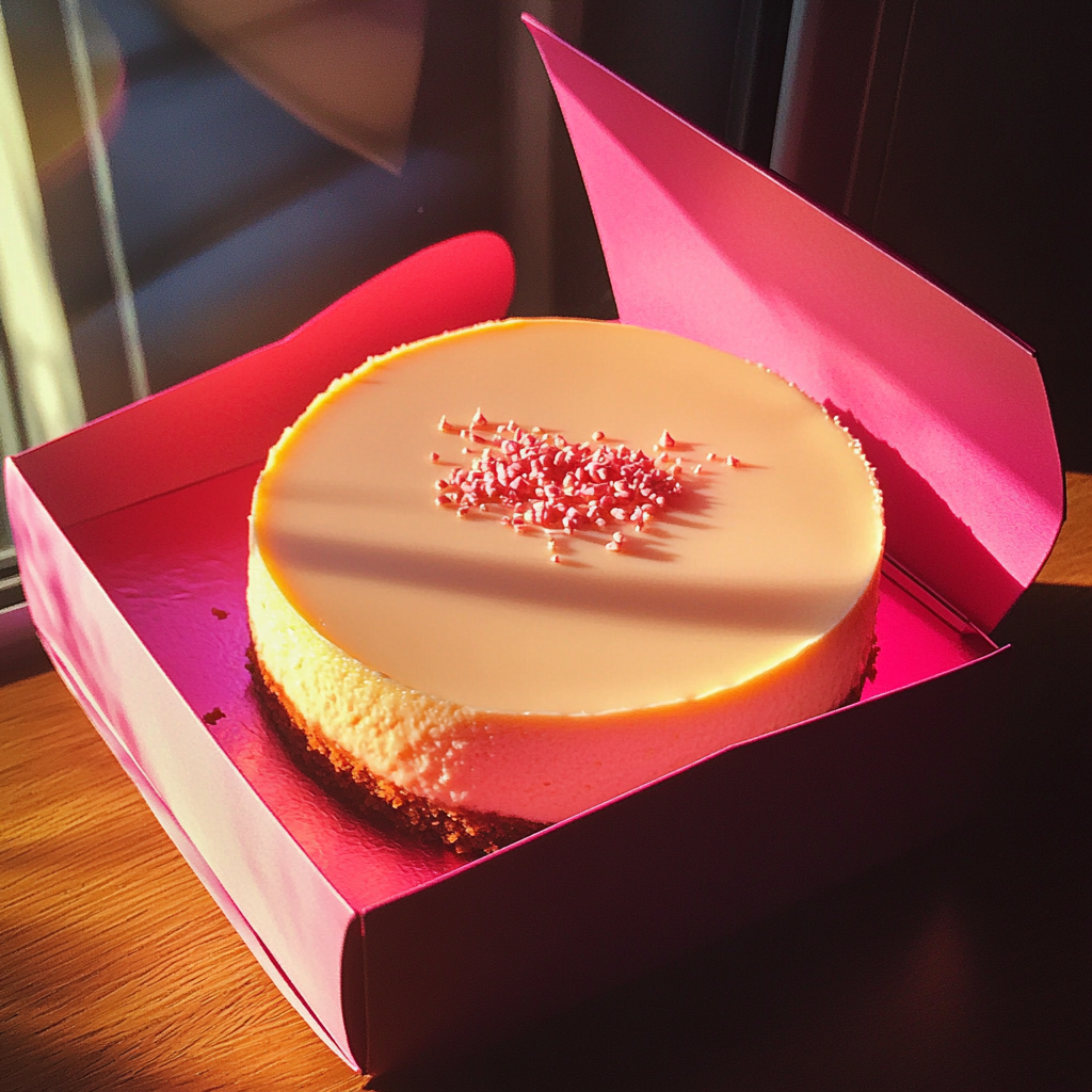 A cheesecake in a box | Source: No source