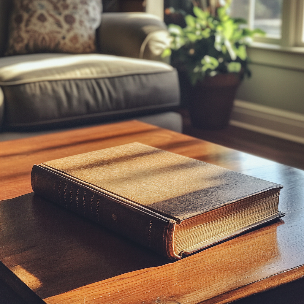 A book on a coffee table | Source: no source