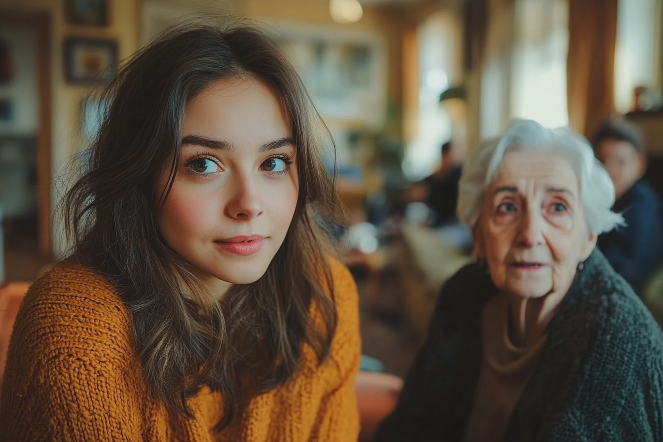 Woman talking to her great aunt | Source: no source