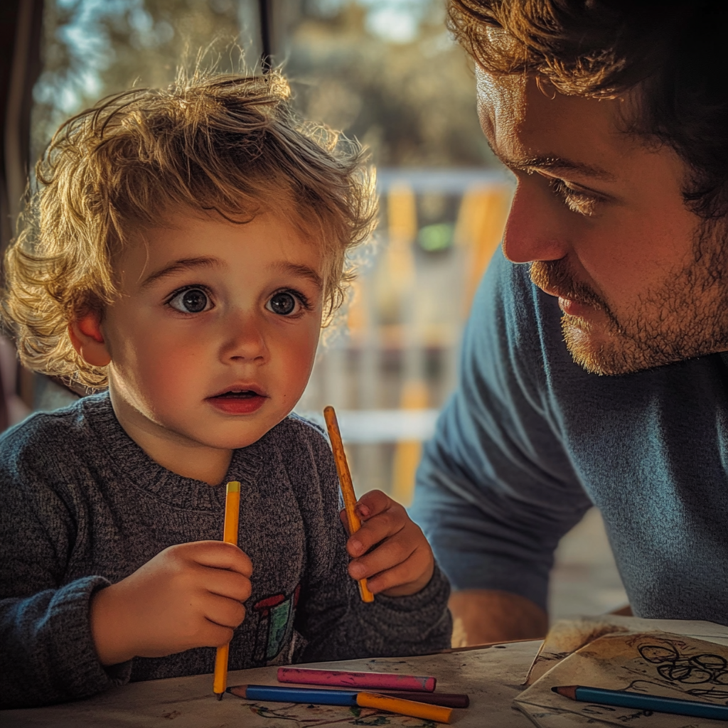 Man looking at his son | Source: No source