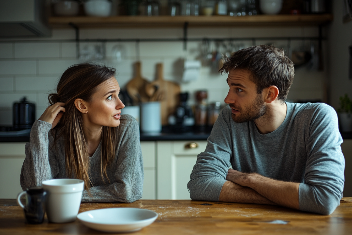 A woman speaking to her husband | Source: No source