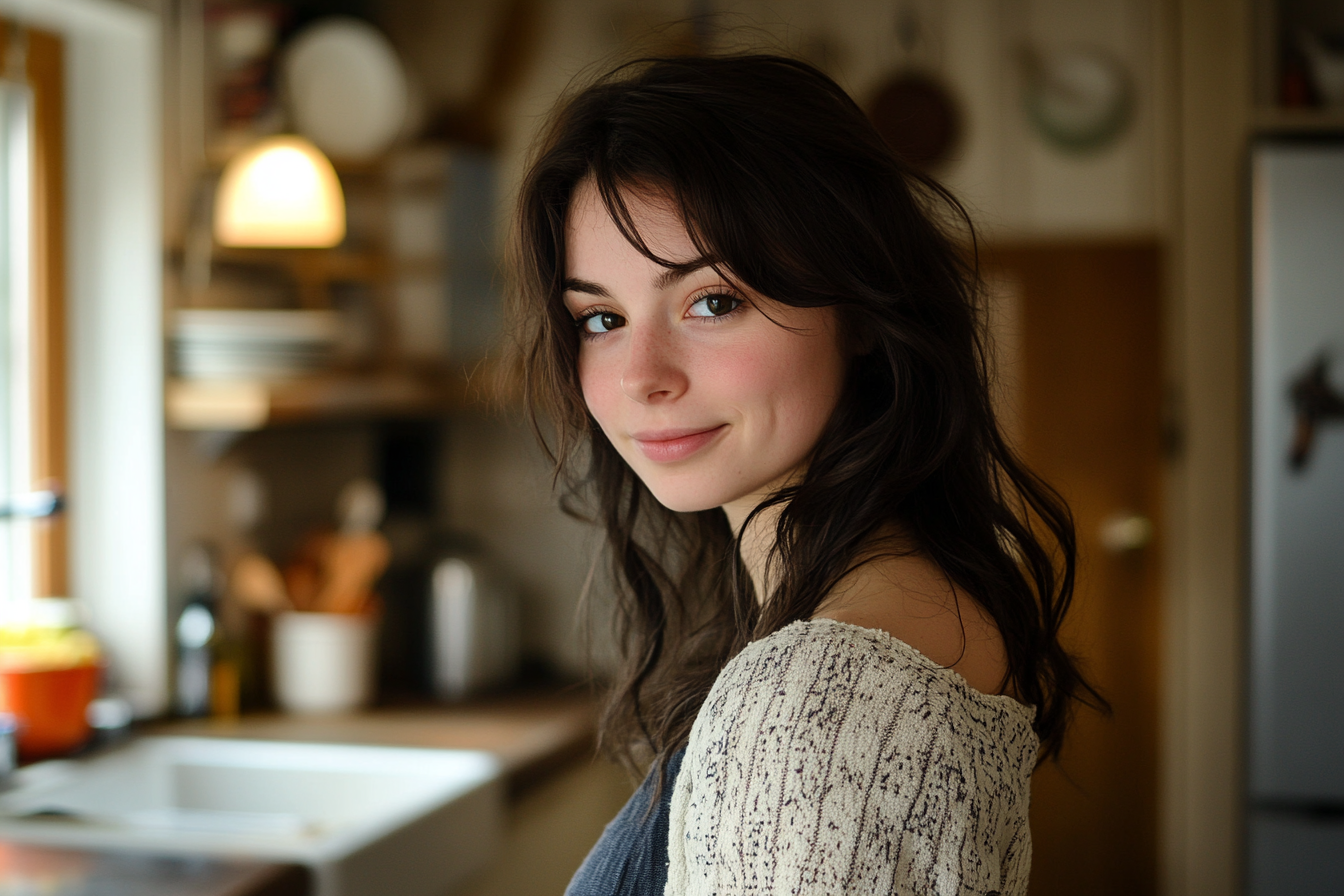 A smug woman in a kitchen | Source: No source