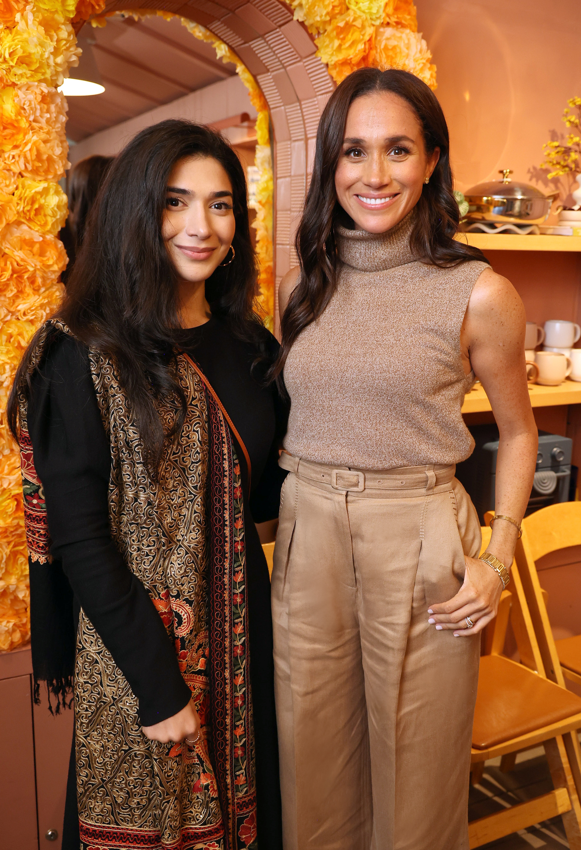 Shiza Shahid and Meghan Markle at the dinner for The Welcome Project at Our Place on October 26, 2024, in Venice, California. | Source: Getty Images