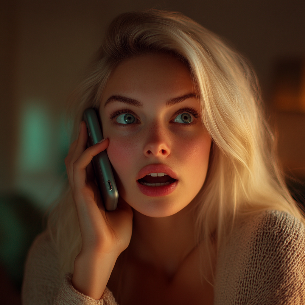 A shocked woman talking on the phone | Source: No source