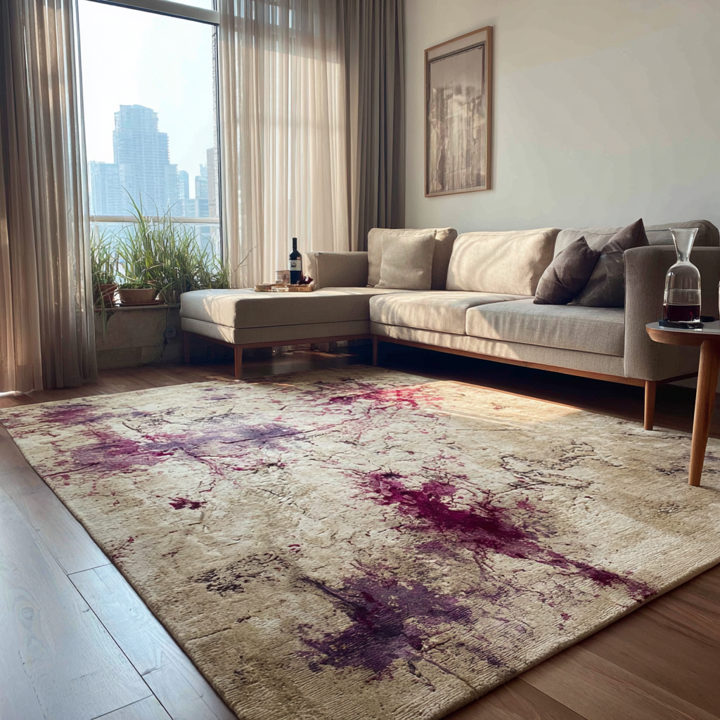 A stained rug in a living room | Source: no source