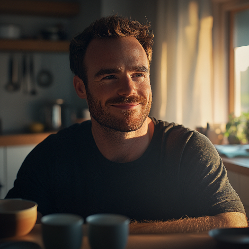 A man smiling at his wife | Source: no source