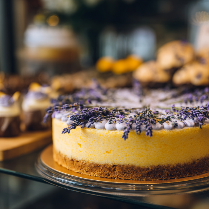 A close-up of a lemon lavender cake | Source: no source