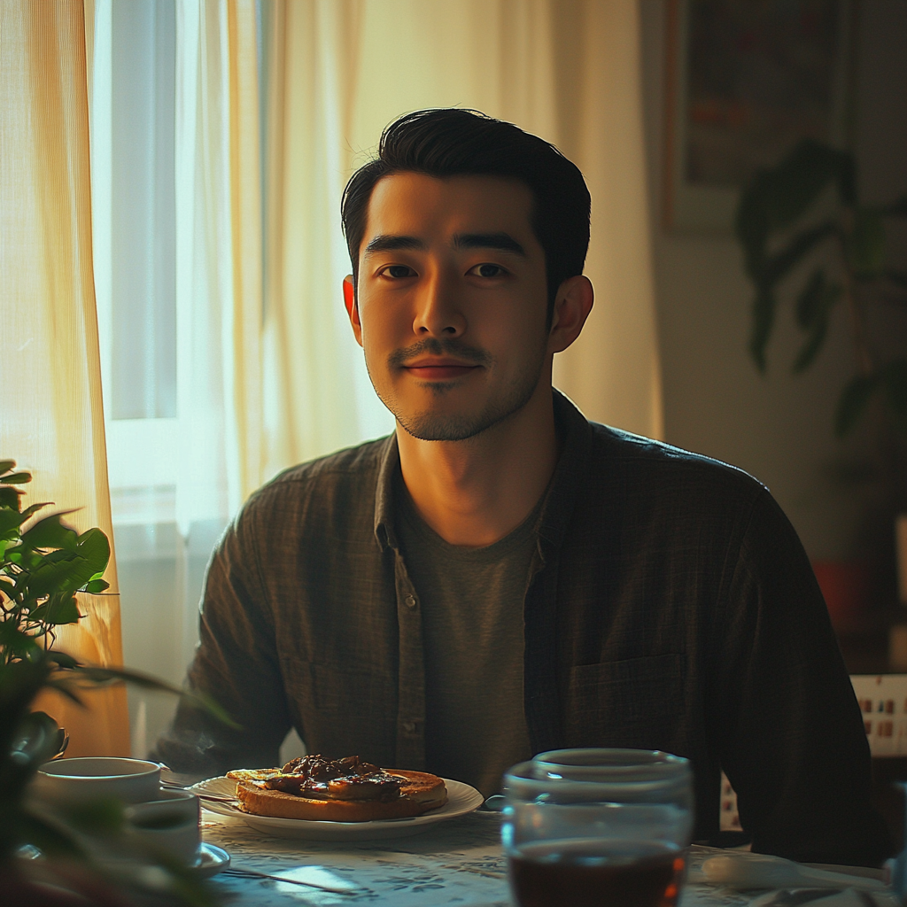 A man sitting at the breakfast table | Source: No source