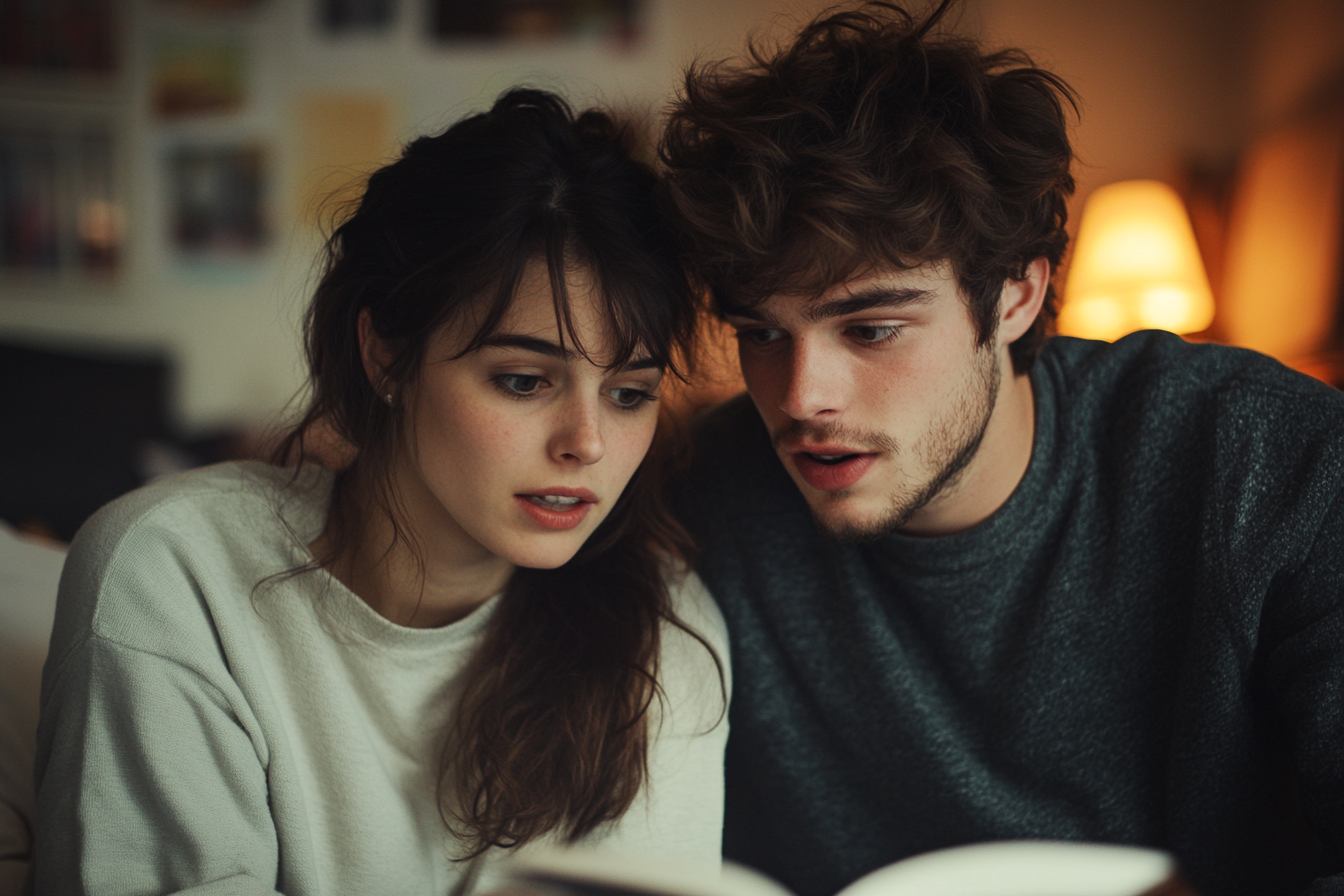 Couple with a slightly disappointed expression talking | Source: No source